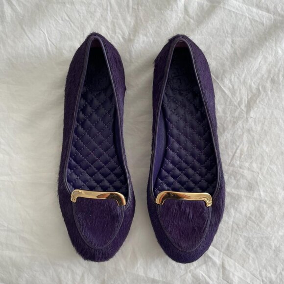 Tory Burch Purple Calf Hair Flats (sz 5) - Picture 1 of 8